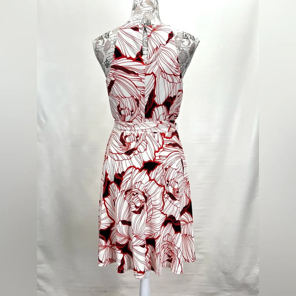 🛍️ANN TAYLOR‎ Cream and orange halter dress size Mp. - Picture 8 of 14